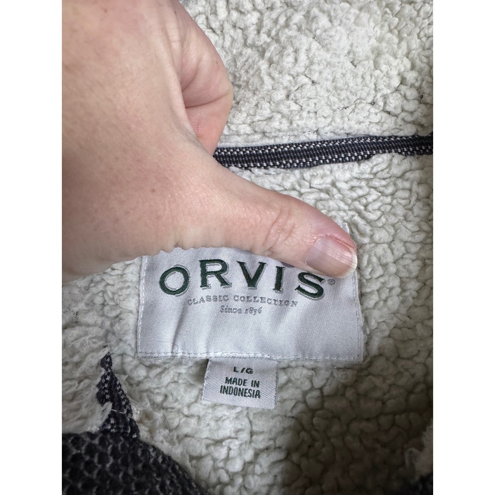 Orvis Shearling Pullover Sweater Large Quarter Zip - image 2